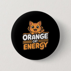 Bóton Redondo 5.08cm Energia de Gato Laranja