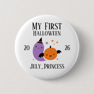 Bóton Redondo 5.08cm Enfeite de Primeiro Halloween Personalizado