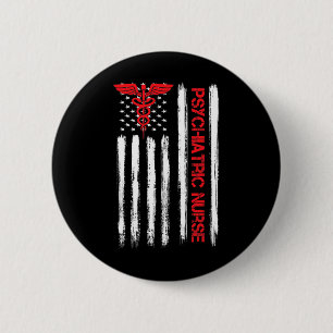 Bóton Redondo 5.08cm Enfermeira American Flag Rn Mental Health Psych Nu