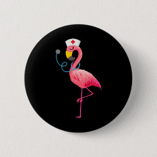 Bóton Redondo 5.08cm Enfermeira Flamingo - Enfermagem Enfermeira Encant