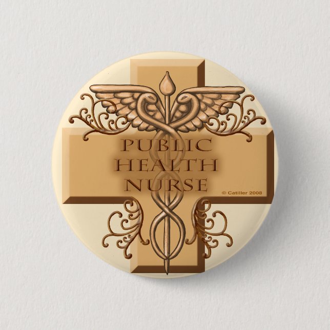 Bóton Redondo 5.08cm Enfermeiro de Saúde Pública (Frente)