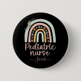 Bóton Redondo 5.08cm Enfermeiro Pediátrico Cute Personalizado Com Nome