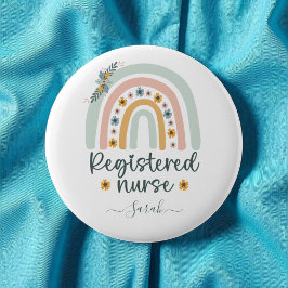 Bóton Redondo 5.08cm Enfermeiro Registrado de Cute Personalizado com No