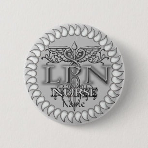 Bóton Redondo 5.08cm enfermeiro rico Caduceus LPN