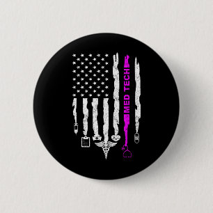 Bóton Redondo 5.08cm Enfermeiros Patrióticos Enfermeiros de Bandeira Me