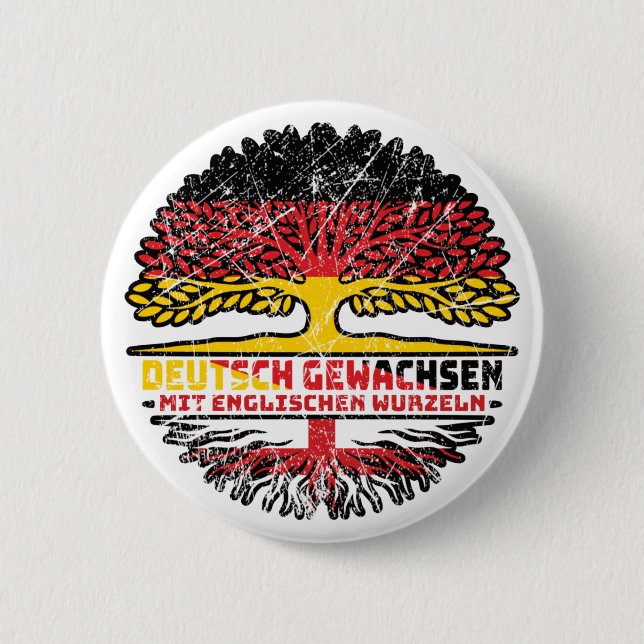 Bóton Redondo 5.08cm Englisch Deutsch Deutschland Baum Wurzel (Frente)