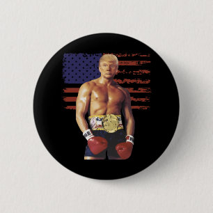 Bóton Redondo 5.08cm Engraçada Trump Rocky Boxer Memer Boxer USA Flag P