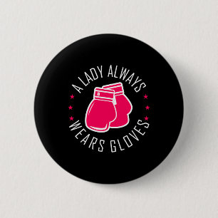 Bóton Redondo 5.08cm Engraçadas Luvas Rosa A Boxer Para Camiseiros Boxa