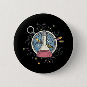 Bóton Redondo 5.08cm Engraçado С história da Science Pun
