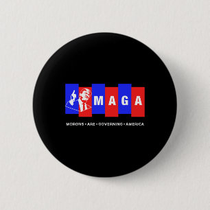 Bóton Redondo 5.08cm Engraçado Anti Trump Morons governa a América