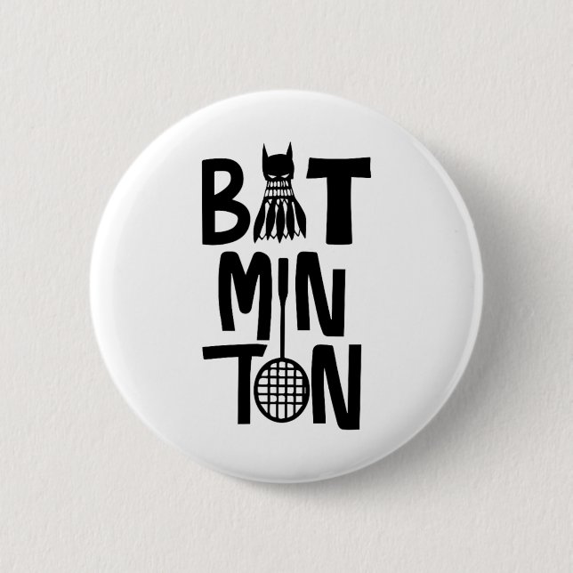 Bóton Redondo 5.08cm Engraçado Badminton Shuttle (Frente)