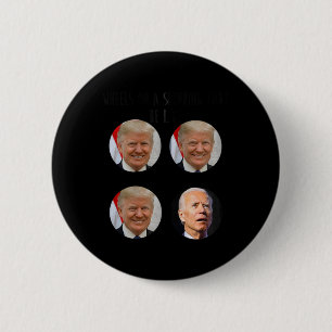Bóton Redondo 5.08cm Engraçado Comprar Carrinho Trump Biden Votação