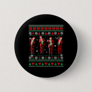 Bóton Redondo 5.08cm Engraçado Dança Papai Noel Natal Pajam