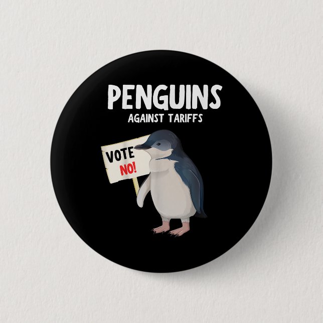 Bóton Redondo 5.08cm Engraçado Eu Estar Com Pinguins, Pinguins Contra (Frente)