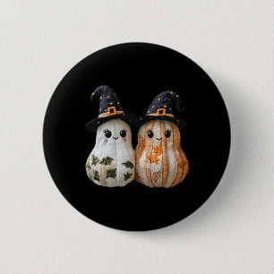 Bóton Redondo 5.08cm Engraçado Fantasma Pumpkin Bonito Arte para o Hall
