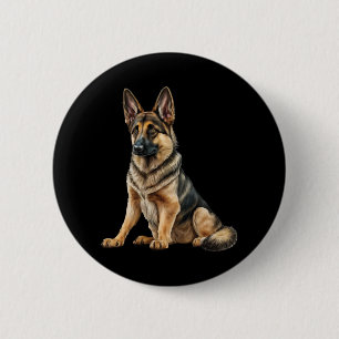 Bóton Redondo 5.08cm Engraçado German shepherd Cachorro Kawaii.