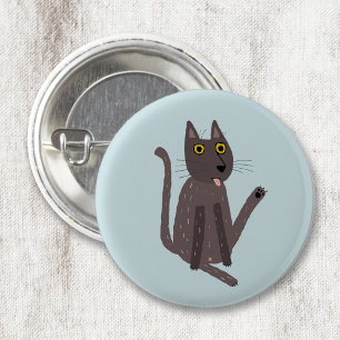 Bóton Redondo 5.08cm Engraçado Humor de Gato