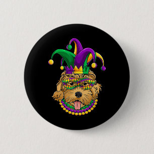 Bóton Redondo 5.08cm Engraçado Mardi Gras Dog Roupa