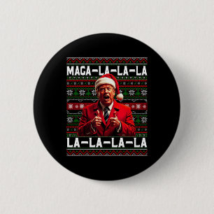 Bóton Redondo 5.08cm Engraçado Mega-la-la-la Trump Chapéu de Papai Noel