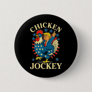Bóton Redondo 5.08cm Engraçado Meme Chicken Jockey