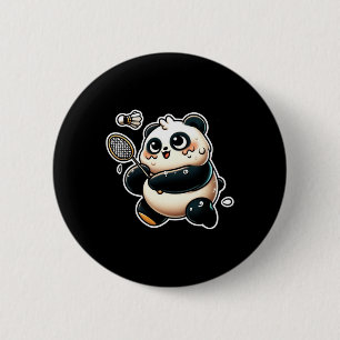 Bóton Redondo 5.08cm Engraçado Panda Tocando Esportivo de Dminton