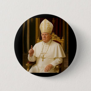 Bóton Redondo 5.08cm Engraçado Papa Trump Tee