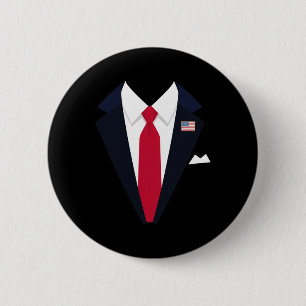 Bóton Redondo 5.08cm Engraçado Presidente Americano Trump Suit Fácil Cu