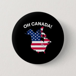Bóton Redondo 5.08cm Engraçado Presidente Trump Dizendo Oh Canadá Estad