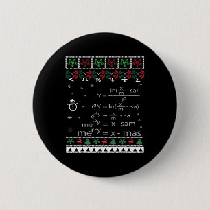 Bóton Redondo 5.08cm Engraçado Professor De Matemática Feliz Natal Xmas