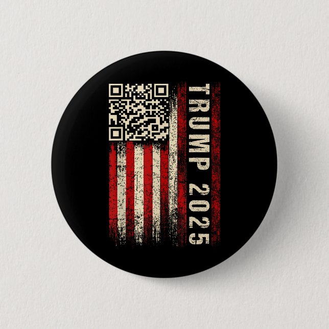 Bóton Redondo 5.08cm Engraçado Qr Donald Trump Dancing 4745 Code Video (Frente)