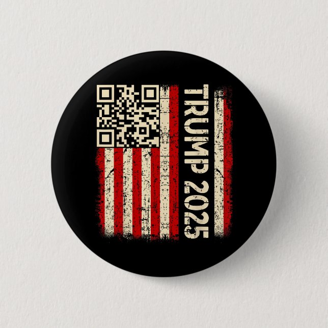 Bóton Redondo 5.08cm Engraçado Qr Donald Trump Dancing 4745 Code Video (Frente)