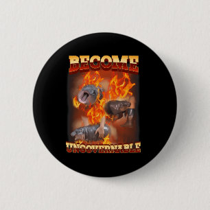 Bóton Redondo 5.08cm Engraçado Torna-Se Incontrolável Moo Deng In Fire 