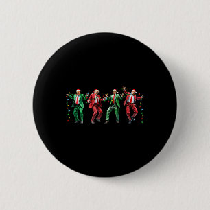 Bóton Redondo 5.08cm Engraçado Trump Dance Papai Noel Natal