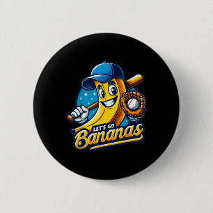 Bóton Redondo 5.08cm Engraçado Vamos Bananas Cuja Fruta de Banana Jogue
