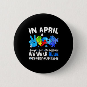 Bóton Redondo 5.08cm Enigma azul conscientização do autismo em abril ac