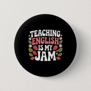 Bóton Redondo 5.08cm Ensinar Inglês É Meu Professor De Jam De Volta À E