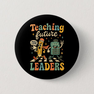 Bóton Redondo 5.08cm Ensino Retro Líderes Futuros Professor De Volta à