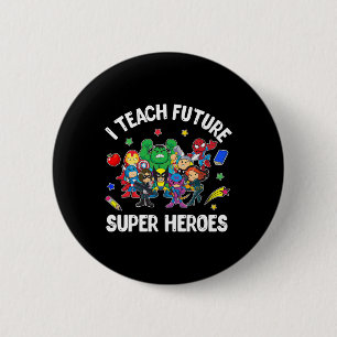 Bóton Redondo 5.08cm Ensino Super Heróis Futuros Dando Presente Ensinan