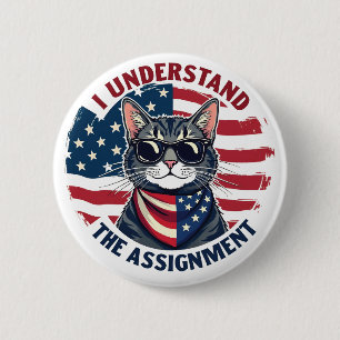 Bóton Redondo 5.08cm Entendo a Atribuição Harris Walz Cat Lady