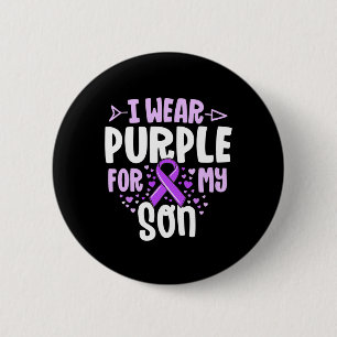 Bóton Redondo 5.08cm Epilepsia Fita Eu Visto Roxo Para Meu Filho Presen