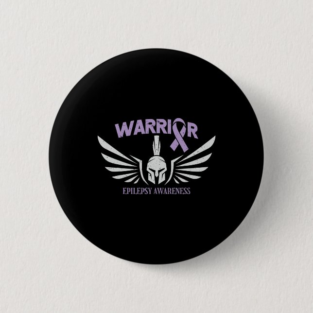Bóton Redondo 5.08cm Epilepsy Awareness Warrior Ribbon  (Frente)