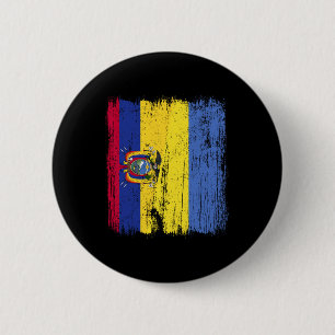 Bóton Redondo 5.08cm Equador Ucrânia Meia Bandeira Equatoriana Ucranian