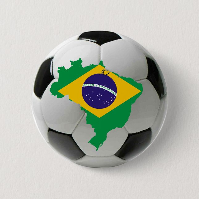 Bóton Redondo 5.08cm Equipa nacional de Brasil (Frente)