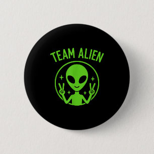 Bóton Redondo 5.08cm Equipe Alien - Extraterrestre Verde Engraçado Sina
