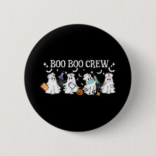 Bóton Redondo 5.08cm Equipe boo boo enfermeira halloween enfermeira eng