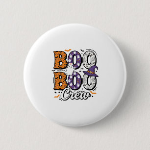 Bóton Redondo 5.08cm Equipe Boo Enfermeira Design de Camisa Vintage de