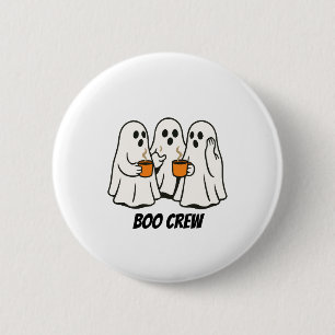 Bóton Redondo 5.08cm Equipe Boo Fantasma Bebedores de Café de Halloween