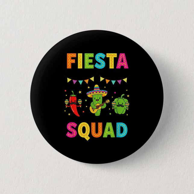 Bóton Redondo 5.08cm Equipe da festa cacto fofo pimentão pimentão crian (Frente)