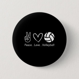 Bóton Redondo 5.08cm Equipe de jogadores de voleibol Peace Love