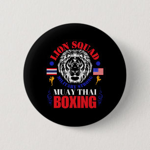 Bóton Redondo 5.08cm Equipe do Leão Tailândia Kickboxing Muay Thai Mma 